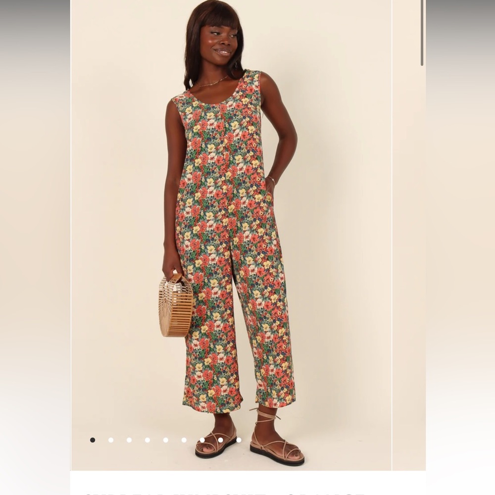 Petal & Pup Surreal Jumpsuit- Orange Floral
